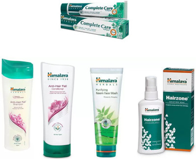 

Himalaya hairozone, anti hair fall shampoo, anti hair fall conditioner, neem face wash,complete care paste(Set of 5)