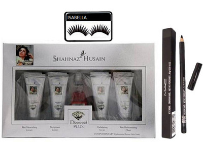 

ISABELLA eyelashes , Diamond Plus Facial Kit with Pencil kajal(Set of 3)