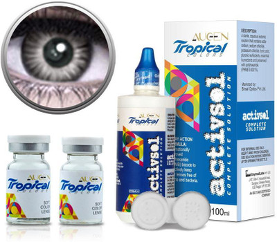 

Augen Tropical Glow 2Tone Color Contact Lens With LensCareKit Yearly Contact Lens(-0.50, Gray, Pack of 2)