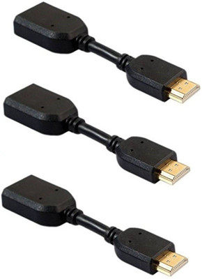 

Teratech (Pack of 3) HDMI Male To Female Adapter for LCD LED TV, PC and Laptop HDMI Adapter(Compatible with HDTV, TV, Gaming console, Computer, Black)