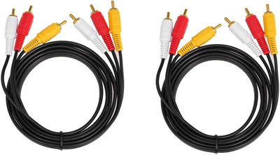 

Teratech (Pack of 2) 3 RCA to 3 RCA 1.5 Meter AV Cable RCA Audio Video Cable(Compatible with DVD,TV, Multicolor)