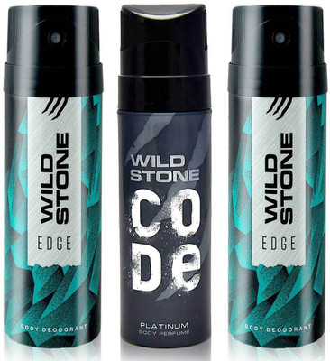

Wild Stone 2 Edge and Code Platinum Body Mist - For Men(550 ml, Pack of 3)