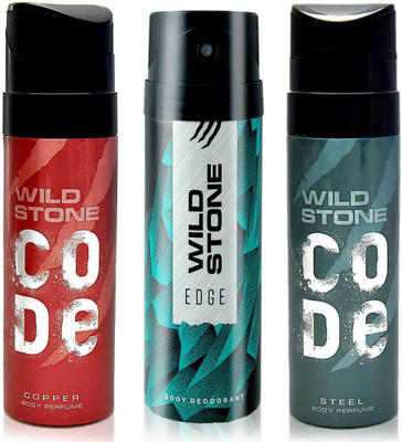 

Wild Stone Edge, Code Copper and Code Steel Body Mist - For Men(390 ml, Pack of 3)