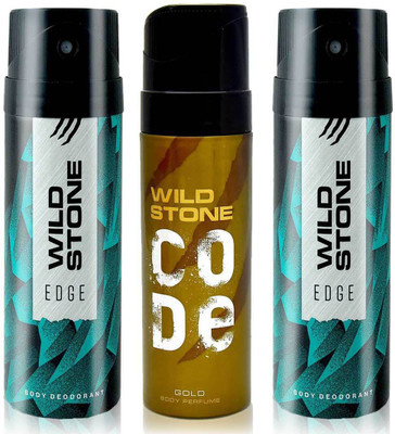 

Wild Stone 2 Edge and Code gold Body Mist - For Men(550 ml, Pack of 3)