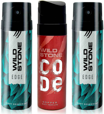 

Wild Stone 2 Edge and Code Copper Body Mist - For Men(550 ml, Pack of 3)