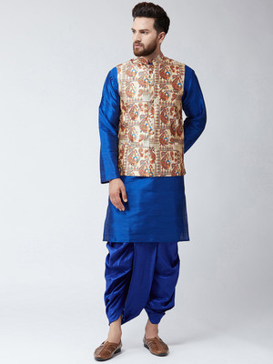 ABH Lifestyle Men Kurta Dhoti Pant Ethnic Jacket Set