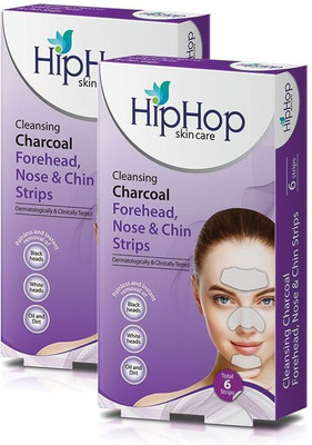 

Hip Hop Charcoal Forehead, Chin, Nose Strips - Blackhead Remover (Pack of 2)(12 g)