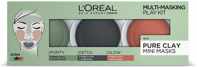 

L'Oreal 3 Pure Clays Multi-Masking Face Mask Play 30 ml(Set of 3)