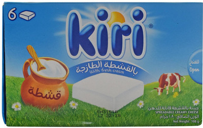 

Kiri Spreadable Creamy Cheese, 6 Cubes - 108g 108 g Box