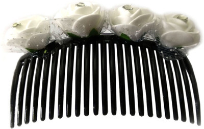 

GaDinStylo White Rose Flower Hair Comb Pin Clip For Bridal Wedding| Women or Girl Floral Clip | Hair Accessories Hair Accessory Set(White)