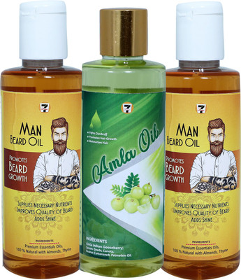 

7 DAYS HAIR OIL MAN BEARD OIL (100 ML) (PACK of 2) + AMLA OIL (100 ML) Hair Oil(200 ml)