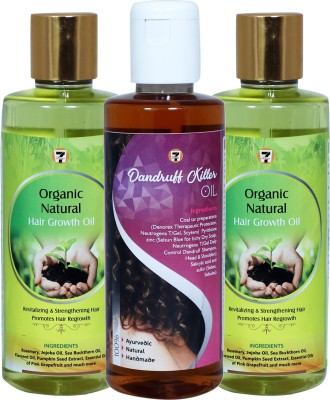 

7 Days HAIR GROWTH OIL (200 ML) (PACK of 2) + DANDRUFF KILLER OIL (100 ML) Hair Oil(200 ml)