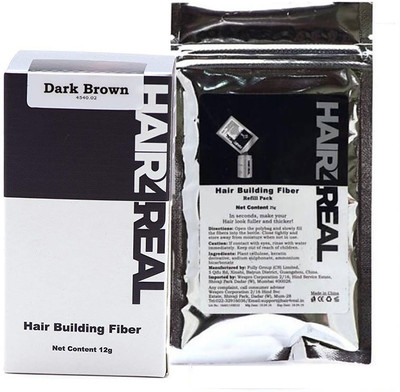 

Hair4real Hair Loss Concealer Fiber With Hair Building Fiber Refill Pack Dark Brown (37 g ) Pack Of 2(37 g)