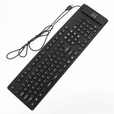 spincart Silicon Rubber Flexible Foldable Wired USB Laptop Keyboard (Black) Wired USB Multi-device Keyboard(Black) Flipkart