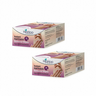 

Hip Hop Nail Polish Remover Wipes - 60 wipes - Acetone & Acetate Free(Pack of 2)(60 g)
