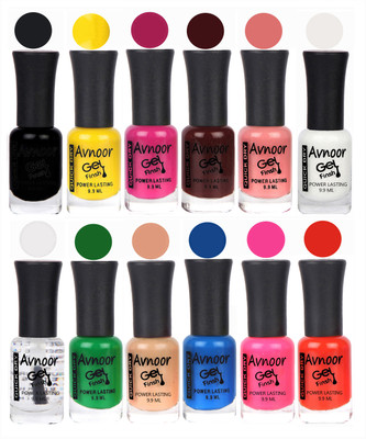 

Avnoor Trendy Color Gel Nail Polish Combo Set No 619 Multicolor(Pack of 12)