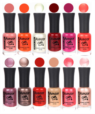 

Avnoor Trendy Color Gel Nail Polish Combo Set No 188 Multicolor(Pack of 12)