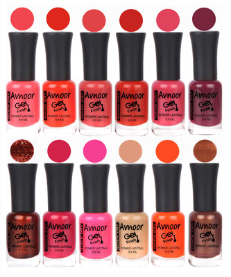

Avnoor Trendy Color Gel Nail Polish Combo Set No 346 Multicolor(Pack of 12)