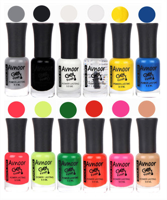 

Avnoor Trendy Color Gel Nail Polish Combo Set No 627 Multicolor(Pack of 12)