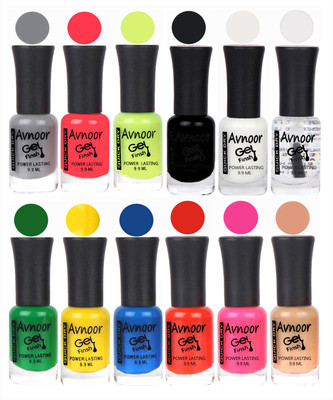 

Avnoor Trendy Color Gel Nail Polish Combo Set No 628 Multicolor(Pack of 12)