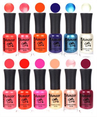 

Avnoor Trendy Color Gel Nail Polish Combo Set No 426 Multicolor(Pack of 12)