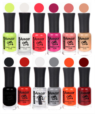 

Avnoor Trendy Color Gel Nail Polish Combo Set No 210 Multicolor(Pack of 12)
