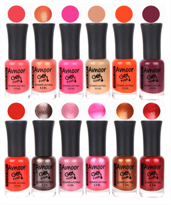 

Avnoor Trendy Color Gel Nail Polish Combo Set No 499 Multicolor(Pack of 12)