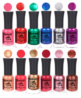 

Avnoor Trendy Color Gel Nail Polish Combo Set No 225 Multicolor(Pack of 12)