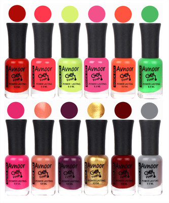 

Avnoor Trendy Color Gel Nail Polish Combo Set No 462 Multicolor(Pack of 12)
