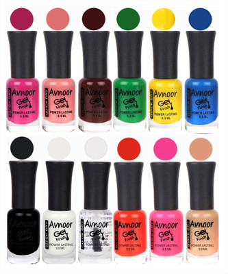 

Avnoor Trendy Color Gel Nail Polish Combo Set No 536 Multicolor(Pack of 12)