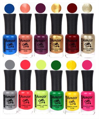 

Avnoor Trendy Color Gel Nail Polish Combo Set No 478 Multicolor(Pack of 12)