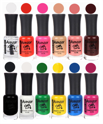 

Avnoor Trendy Color Gel Nail Polish Combo Set No 542 Multicolor(Pack of 12)