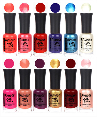 

Avnoor Trendy Color Gel Nail Polish Combo Set No 399 Multicolor(Pack of 12)