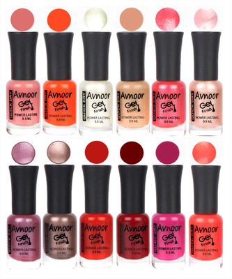 

Avnoor Trendy Color Gel Nail Polish Combo Set No 189 Multicolor(Pack of 12)