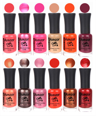 

Avnoor Trendy Color Gel Nail Polish Combo Set No 501 Multicolor(Pack of 12)