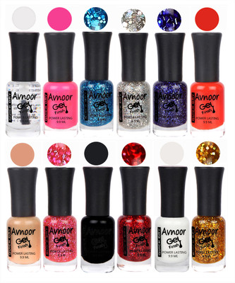 

Avnoor Trendy Color Gel Nail Polish Combo Set No 602 Multicolor(Pack of 12)