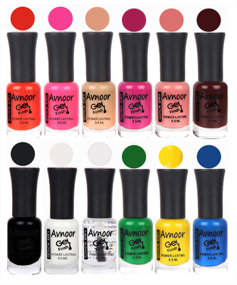 

Avnoor Trendy Color Gel Nail Polish Combo Set No 534 Multicolor(Pack of 12)