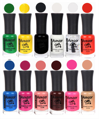 

Avnoor Trendy Color Gel Nail Polish Combo Set No 540 Multicolor(Pack of 12)