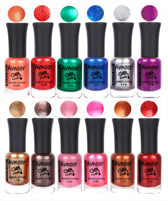 

Avnoor Trendy Color Gel Nail Polish Combo Set No 268 Multicolor(Pack of 12)