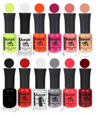 

Avnoor Trendy Color Gel Nail Polish Combo Set No 209 Multicolor(Pack of 12)