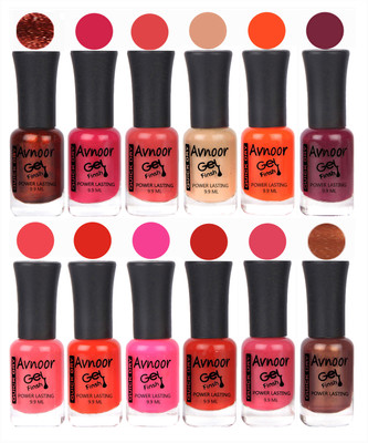 

Avnoor Trendy Color Gel Nail Polish Combo Set No 337 Multicolor(Pack of 12)