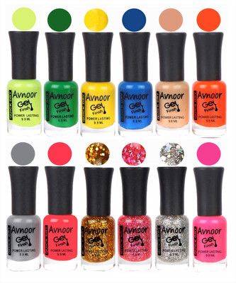 

Avnoor Trendy Color Gel Nail Polish Combo Set No 173 Multicolor(Pack of 12)