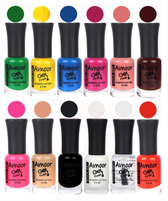 

Avnoor Trendy Color Gel Nail Polish Combo Set No 541 Multicolor(Pack of 12)