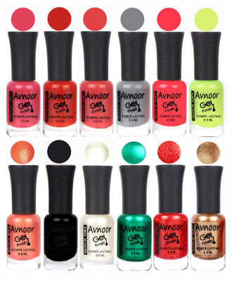 

Avnoor Trendy Color Gel Nail Polish Combo Set No 563 Multicolor(Pack of 12)