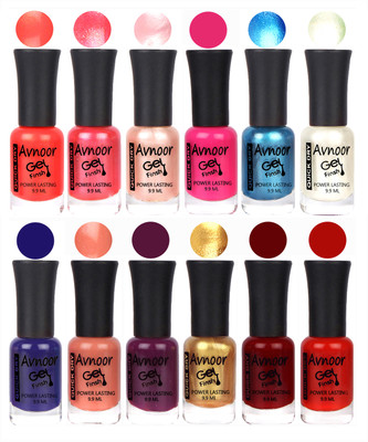 

Avnoor Trendy Color Gel Nail Polish Combo Set No 402 Multicolor(Pack of 12)