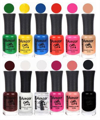 

Avnoor Trendy Color Gel Nail Polish Combo Set No 609 Multicolor(Pack of 12)