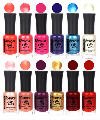 

Avnoor Trendy Color Gel Nail Polish Combo Set No 400 Multicolor(Pack of 12)