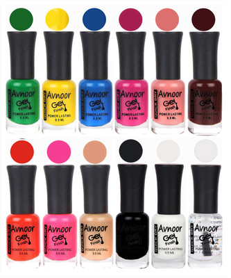 

Avnoor Trendy Color Gel Nail Polish Combo Set No 533 Multicolor(Pack of 12)