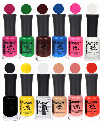 

Avnoor Trendy Color Gel Nail Polish Combo Set No 614 Multicolor(Pack of 12)
