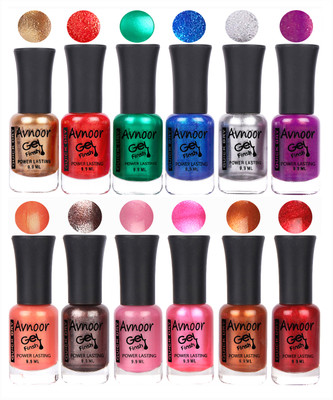 

Avnoor Trendy Color Gel Nail Polish Combo Set No 267 Multicolor(Pack of 12)